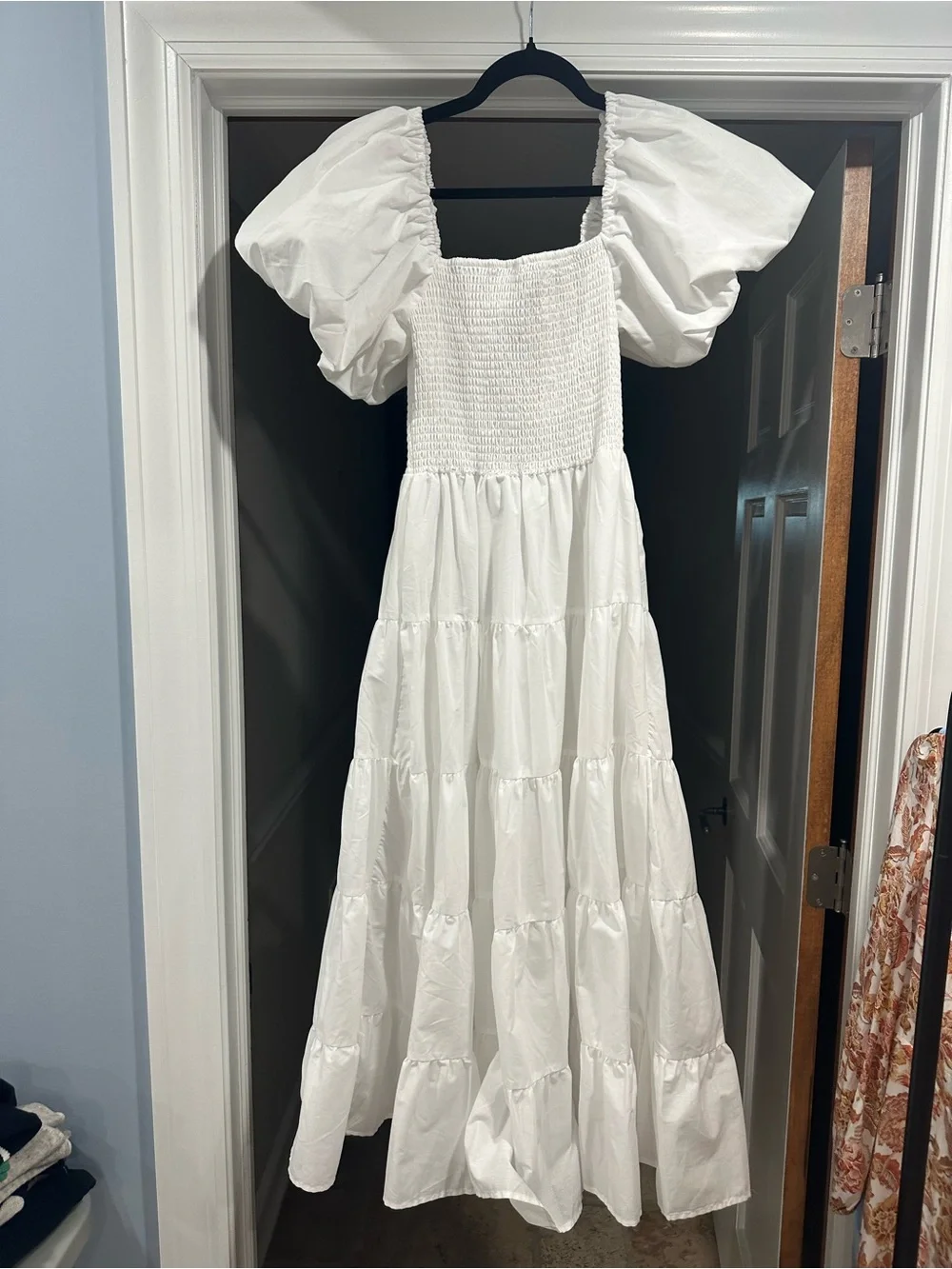 Petal & Pup White Puff Sleeve Tiered Maxi Dress - Picture 1 of 4